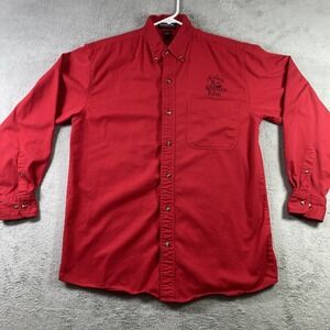 Jonathan Corey Shirt Men Medium Red Button Down Long Sleeve Mid South Riders